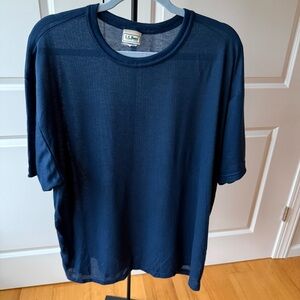L.L. Bean Unisex Deep Blue Short Sleeve Tee, Base Layer, Wicking, Size XL